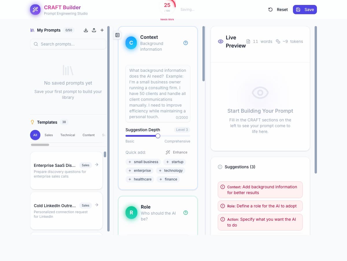 CRAFT Prompt Builder